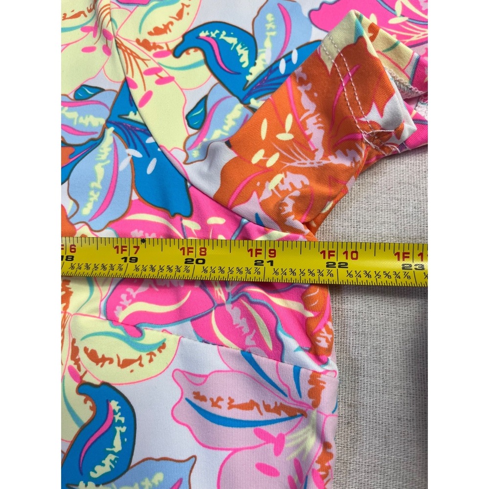 Lulu B UPF 50 Tropical Floral Top Women's sz L Pink Cooling Golf Resort Beach - Picture 11 of 14